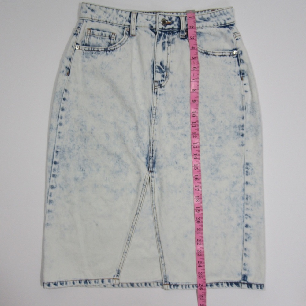 Wild Fable Acid Wash Split Front Denim Skirt Size 4 - Picture 12 of 16